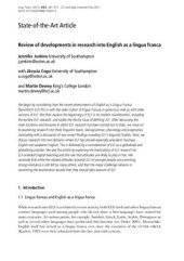 book Review of developments in research into English as a lingua franca