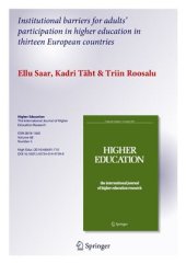 book Institutional barriers for adults’ participation in higher education in thirteen European countries