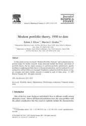 book Modern portfolio theory, 1950 to date