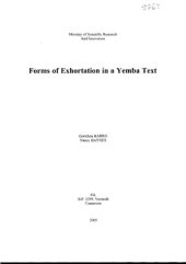 book Forms of Exhortation in a Yemba Text