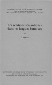 book Les relations sémantiques dans les langues bantoues