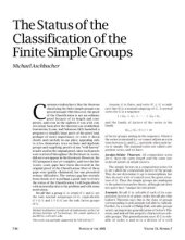 book The Status of the Classification of the Finite Simple Groups