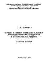 book Порядок и условия отбывания наказания несовершеннолетними осуждёнными в воспитательных колониях