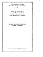 book Grammaire du Lomongo (Phonologie et Morphologie)