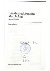 book Introducing Linguistic Morphology