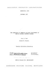 book The simulation of interior ballistic performance of guns by digital computer program