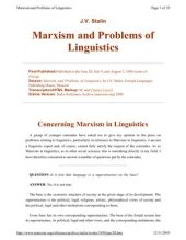 book Marxism and Problems of Linguistics