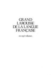 book Grand Larousse de la langue française. Tom 1 (A-CIP)