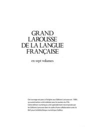 book Grand Larousse de la langue française. Tom 3 (ES-INC)