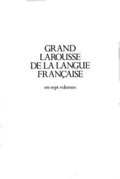 book Grand Larousse de la langue française. Tom 2 (CIR-ERY)