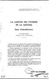 book La langue des pygmées de la Sangha: essai d'identification. Essai