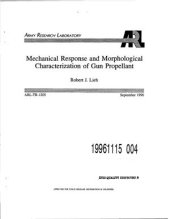 book Mechanical Response and Morphological Characterization of Gun Propellant