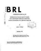book Determination of muzzle velocity changes due to nonstandard propellant temperature using an interior ballistic computer simulation
