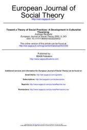 book Toward a Theory of Social Practices: A Development in Culturalist Theorizing