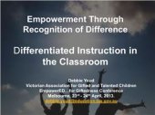 book Empowerment Through Recognition of Difference. Differentiated Instruction in the Classroom