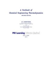 book A Textbook of Chemical Engineering Thermodynamics