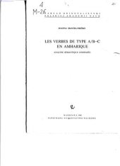 book Les verbes de type A/B-C en amharique: analyse sémantique comparée