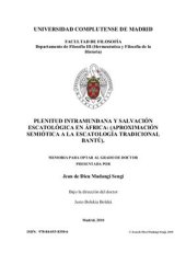 book Plenitud intramundana y salvación escatológica en África: Aproximación semiótica a la escatología tradicional bantú