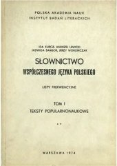 book Słownictwo współczesnego języka polskiego. Tom 1, Cz. 2. Teksty popularnonaukowe