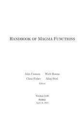 book Handbook of MAGMA Functions