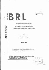 book Standard conditions for cannon artillery firing tables