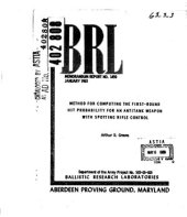 book Method for computing the first-round hit probability for an antitank weapon with spotting rifle control