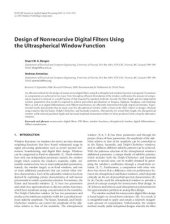 book Bergen, Andreas Antoniou. Design of Nonrecursive Digital Filters Using the Ultraspherical Window Function