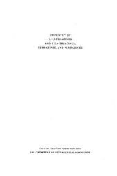 book Chemistry of Heterocyclic Compounds. Volume 33. Chemistry of 1, 2,3-Triazines and 1, 2,4-Triazines, Tetrazines, and Pentazines