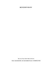 book Chemistry of Heterocyclic Compounds. Volume 29. Benzofurans