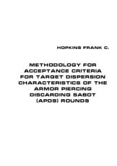 book Methodology for acceptance criteria for target dispersion characteristics of the armor piercing discarding sabot (APDS) rounds