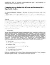 book Comparison between Russian Code of Practice and International Style Slope Stability Analysis