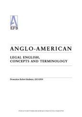 book Anglo-American Legal English, Concepts and Terminology