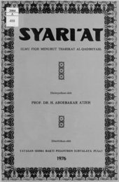 book Syari'at: Ilmu Fiqh Menurut Thatikat al-Qadiriyah