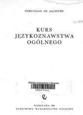 book Kurs językoznawstwa ogólnego