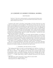 book Overview of Modern Universal Algebra