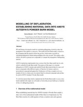 book Modelling of deflagration, establishing material data into ANSYS AUTODYN’S powder burn model