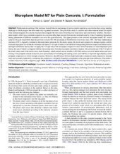 book Microplane Model M7 for Plain Concrete. I & II: Formulation & Calibration and Verification