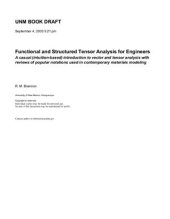 book Functional and Structural Tensor Analysis for Engineers