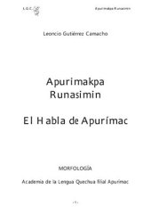 book Apurimakpa Runasimin: El habla de Apurímac, Morfología