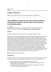 book The modelling of a galvanic cell series-connected with an external pure resistance and the source of an arbitrary external polarization