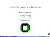 book Formal Specification and Verification