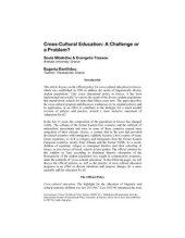 book Cross-Cultural Education: A Challenge or a Problem?