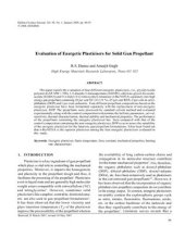 book Evaluation of energetic plasticisers for solid gun propellant