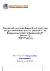 book Российский ежегодник Европейской конвенции по правам человека (Russian yearbook of the European convention on human rights) Выпуск 1