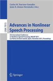 book Nonlinear Analyses and Algorithms for Speech Processing