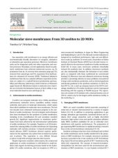 book Molecular sieve membranes: From 3D zeolites to 2D MOFs