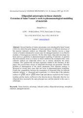 book Ellipsoidal anisotropies in linear elasticity. Extension of Saint Venant’s work to phenomenological modelling of materials