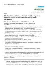 book Effect of Micronutrient and Probiotic Fortified Yogurt on Immune-Function of Anti-Retroviral Therapy Naive HIV Patients