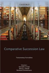 book Comparative Succession Law. Testamentary Formalities