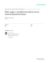 book Wide-angle x-ray diffraction theory versus classical dynamical theory